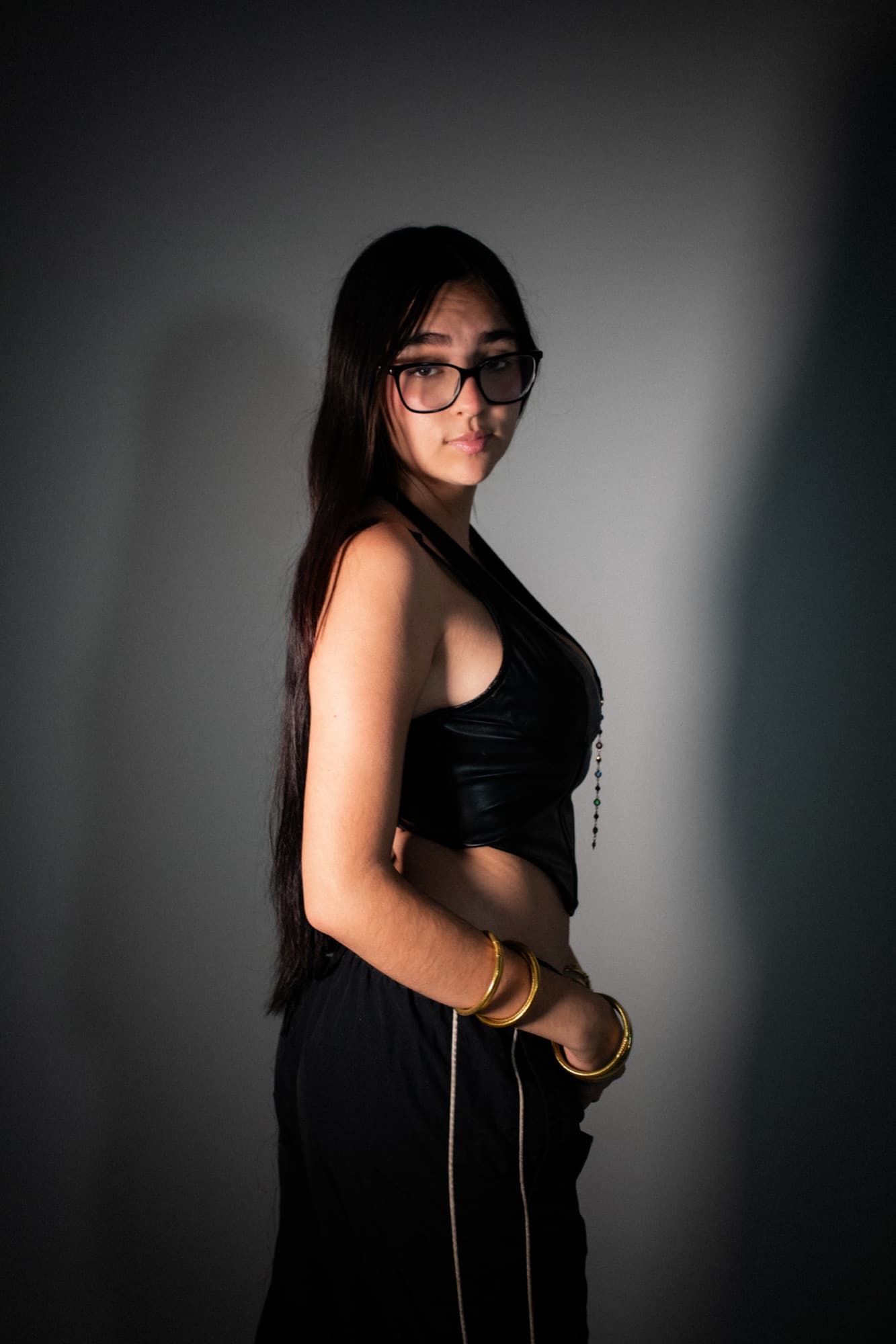 Profile portrait in black