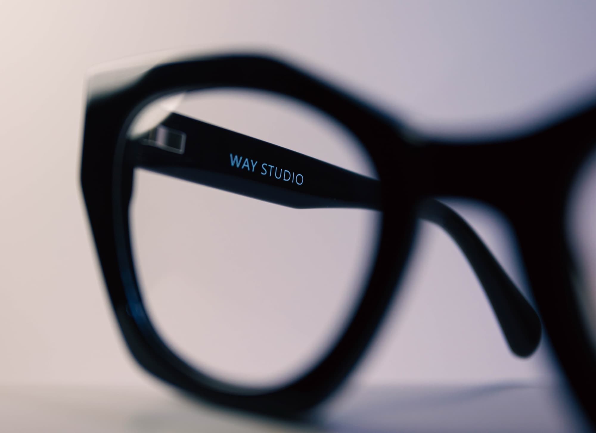 Macro of the WAV logo on the temple